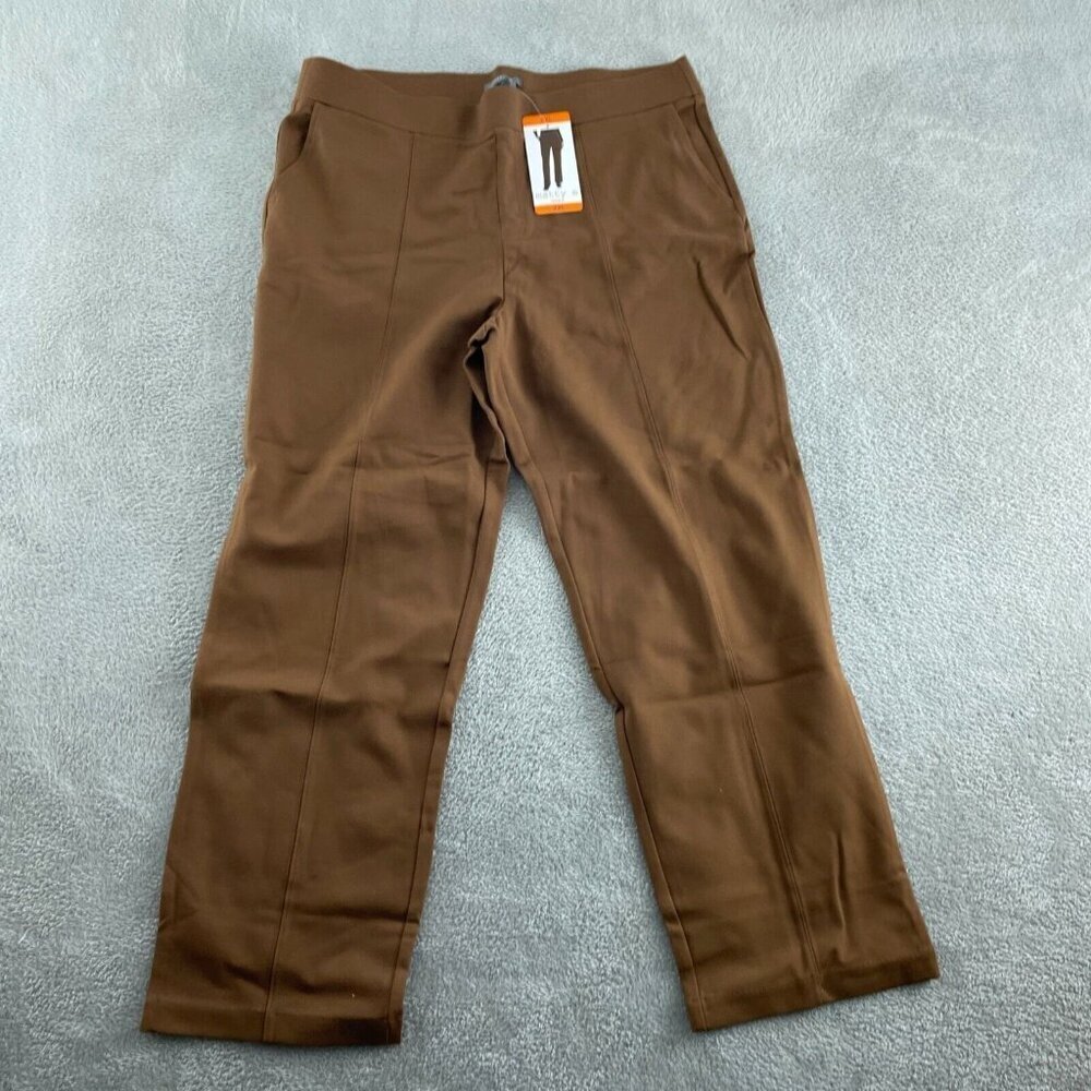 Matty M Womens Brown Straight-Leg Pants XXL Rayon/Nylon/Spandex Blend NWT 4824